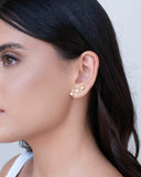 Ear Cuff Corações Liso Banhado a Ouro 18K