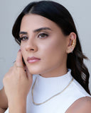 Brinco Argola Click Gota Lisa 1.4 cm Ródio Branco