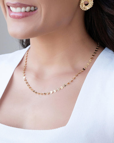 Colar Longo Plaquinhas Redondas 4 mm Banhado a Ouro 18K - 80 cm