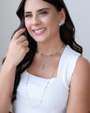 Gargantilha Plaquinhas Redondas 4 mm Ródio Branco