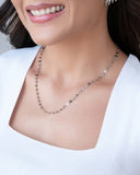 Gargantilha Plaquinhas Redondas 4 mm Ródio Branco