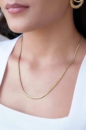 Gargantilha Snake 3 mm Banhado a Ouro 18K