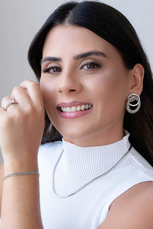 Gargantilha Snake 3 mm Ródio Branco