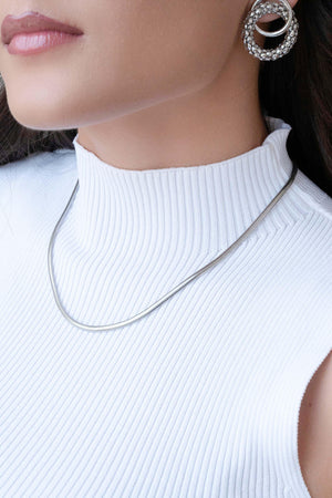 Gargantilha Snake 3 mm Ródio Branco