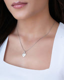 Gargantilha Veneziana Coração Cravejado Cristal Ródio Branco