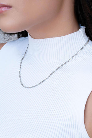 Gargantilha Elos Trabalhados Ródio Branco