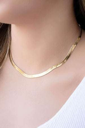 Choker Malha Fita 5 mm Banhado a Ouro 18K