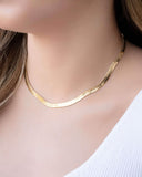 Choker Malha Fita 5 mm Banhado a Ouro 18K