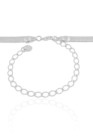 Choker Malha Fita 5 mm Ródio Branco