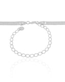 Choker Malha Fita 5 mm Ródio Branco