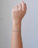 Pulseira Elos Ovais 5 mm Ródio Branco