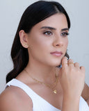 Anel Corações Vazados Tamanho 14 Banhado a Ouro 18K