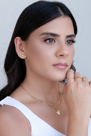 Anel Corações Vazados Tamanho 16 Banhado a Ouro 18K