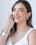 Brinco Gota Lisa 3.2 cm Ródio Branco