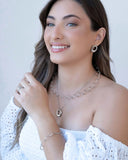 Gargantilha Veneziana Oval Vazado Ródio Branco