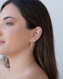 Brinco Palito Bola Lisa Ródio Branco