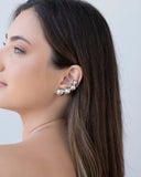 Ear Cuff Bolas Lisas Ródio Branco