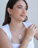 Bracelete Detalhado Ródio Branco