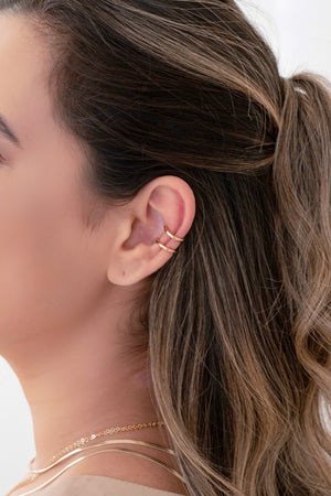 Piercing Dois Filetes Banhado a Ouro 18K