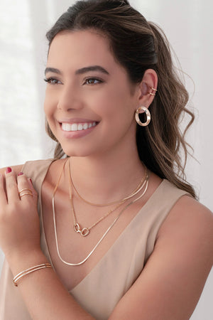 Piercing Dois Filetes Banhado a Ouro 18K