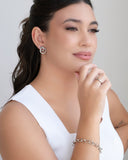 Brinco Entrelaçado Tubo Ródio Branco