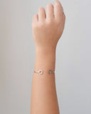 Bracelete Filete Esferas Vazadas Liso Ródio Branco