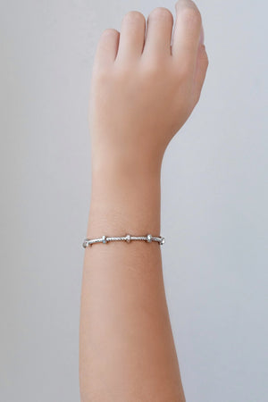 Bracelete Parafusos Ródio Branco