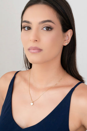 Brinco Coração Cravejado Cristal Banhado a Ouro 18K