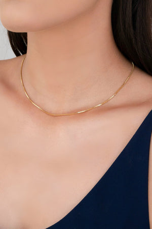 Gargantilha Veneziana 1 mm Banhado a Ouro 18K