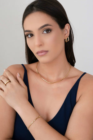 Gargantilha Veneziana 2 mm Banhado a Ouro 18K