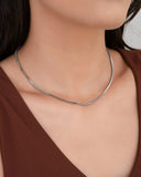 Gargantilha Veneziana 2 mm Ródio Branco