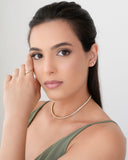 Anel Ajustável em X Cravejado Cristal Tamanho M Banhado a Ouro 18K
