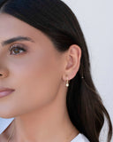 Brinco Argola Click Ponto de Luz Cristal 2.1 cm Banhado a Ouro 18K