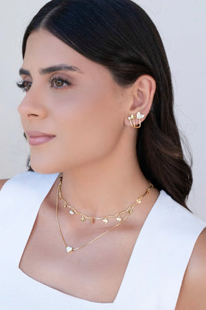 Gargantilha Veneziana Coração Liso Banhado a Ouro 18K