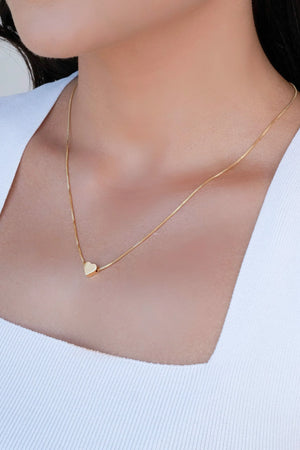 Gargantilha Veneziana Coração Liso Banhado a Ouro 18K