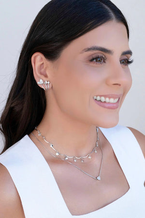 Gargantilha Veneziana Coração Liso Ródio Branco