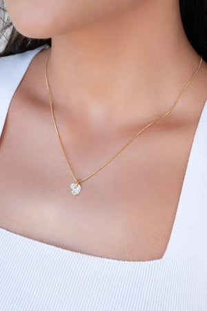 Gargantilha Veneziana Coração Zircônia Banhado a Ouro 18K