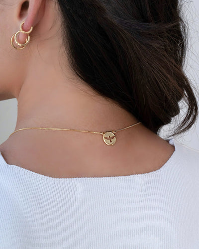 Escapulário Veneziana Espírito Santo Banhado a Ouro 18K - 30 cm