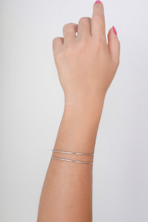 Braceletes Fios Ródio Branco