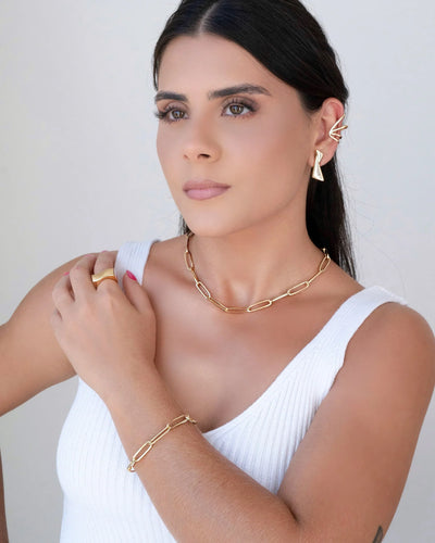 Choker Elos Ovais 7 mm Banhado a Ouro 18K