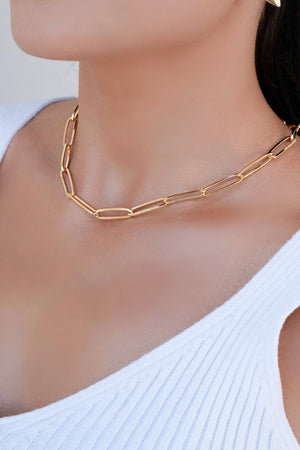 Choker Elos Ovais Banhado a Ouro 18K