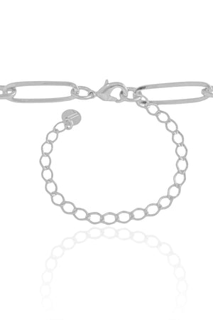 Choker Elos Ovais Ródio Branco