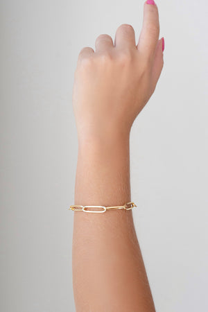 Pulseira Elos Ovais Banhado a Ouro 18K