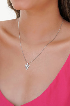 Gargantilha Veneziana Triângulo Orgânico Ródio Branco