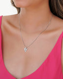 Gargantilha Veneziana Triângulo Orgânico Ródio Branco