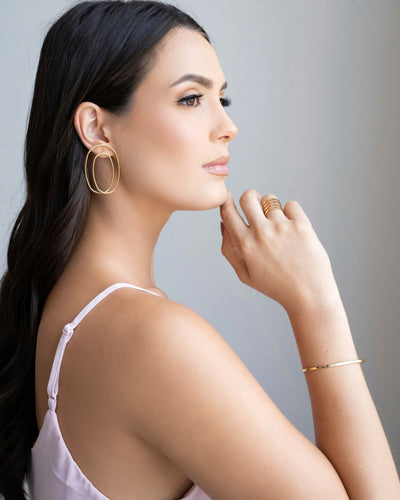 Bracelete Liso Flat 3mm Banhado a Ouro 18K