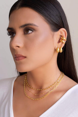 Gargantilha Elos Lisos Banhado a Ouro 18K