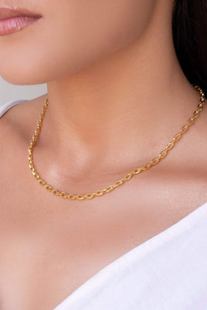 Gargantilha Elos Lisos Banhado a Ouro 18K