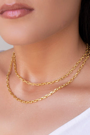 Gargantilha Elos Lisos Banhado a Ouro 18K