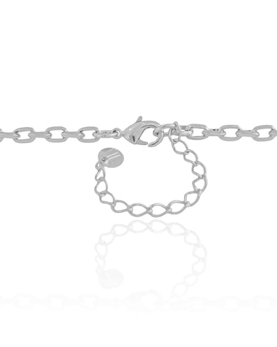 Choker Elos Lisos 4 mm Ródio Branco - 35 cm